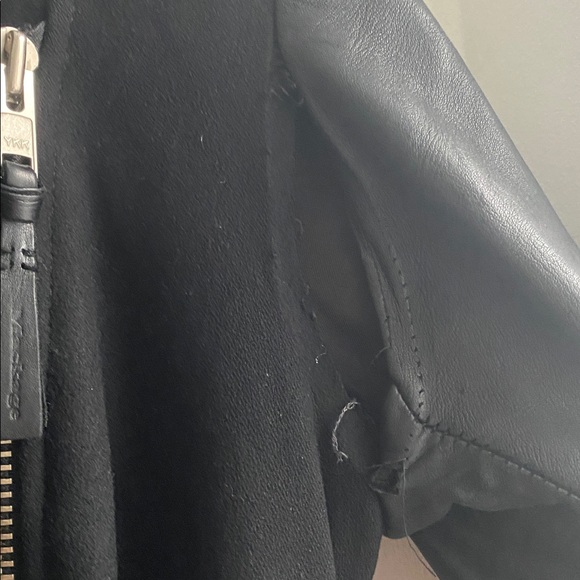 MACKAGE BLACK WOOL/LEATHER BELTED COAT - Picture 4 of 15